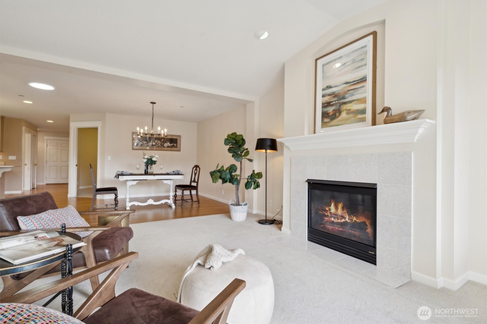 160 East Soderberg Road, Unit N38 Allyn, WA 98524 - Photo 14 of 29 a living room with furniture and a fireplace