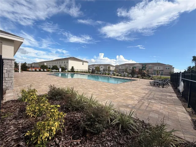 a view of a lake with a city