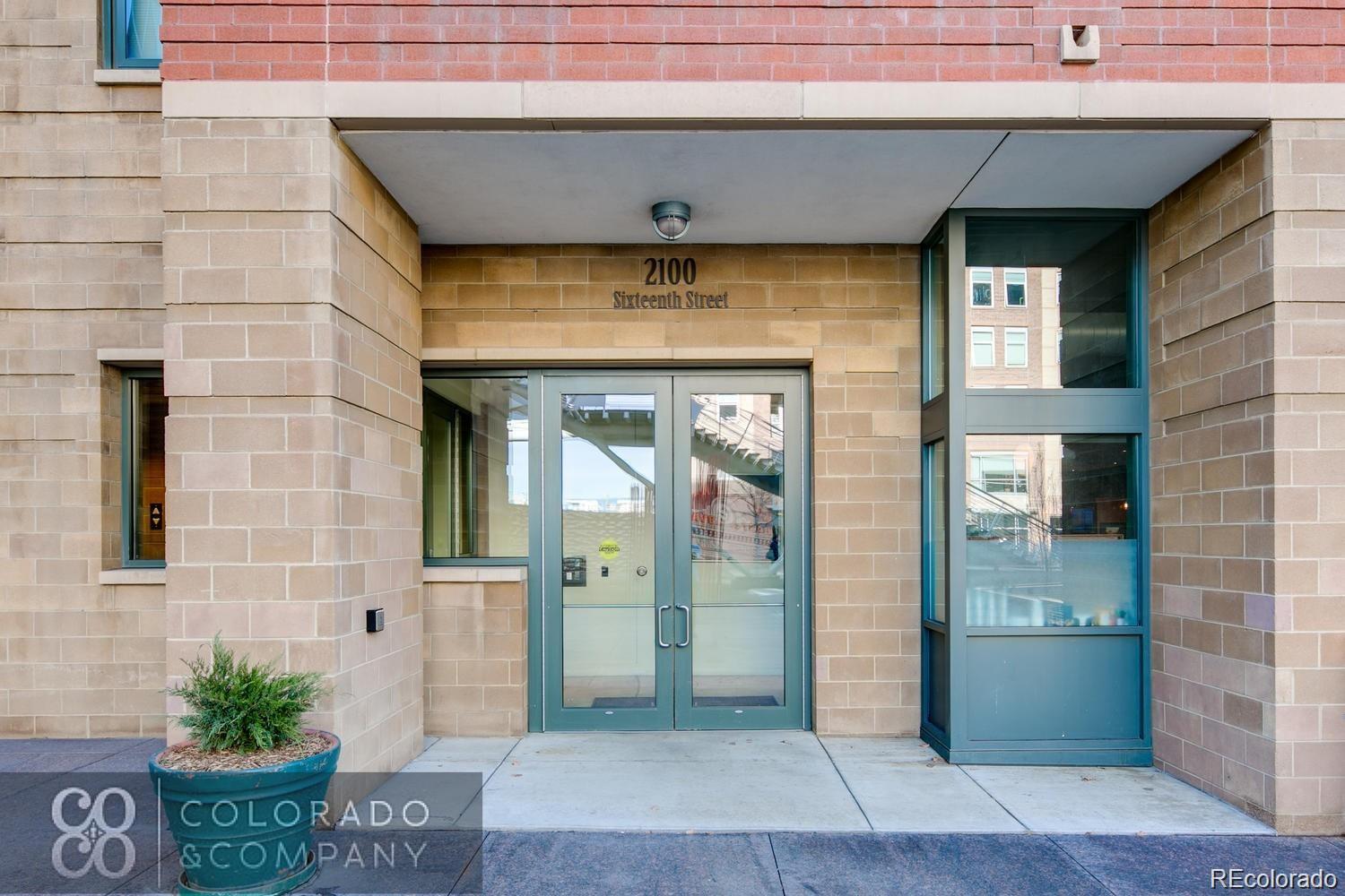 2100 16th St Mall, Unit 604 Denver, CO 80202 - Photo 20 of 20 a front view of a building with entryway