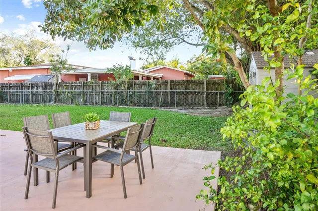 a view of a backyard with a garden