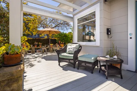 a outdoor space with furniture