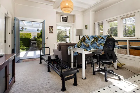 a view of a livingroom with furniture