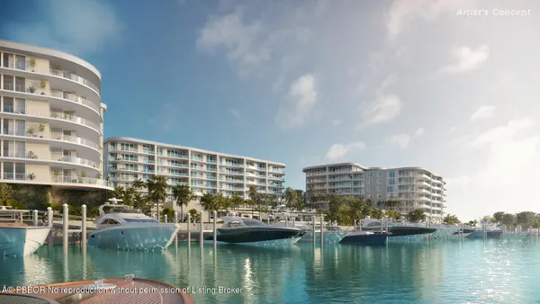 a view of a lake with building in front of it