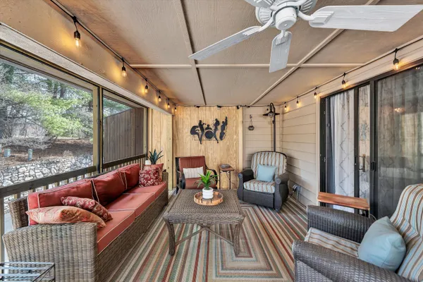 a outdoor living space with patio furniture