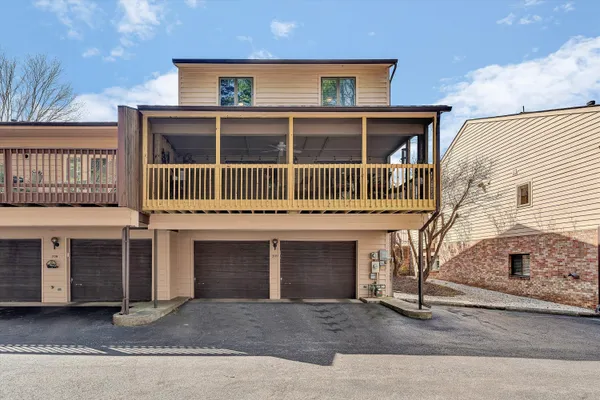 a front view of a house with a balcony