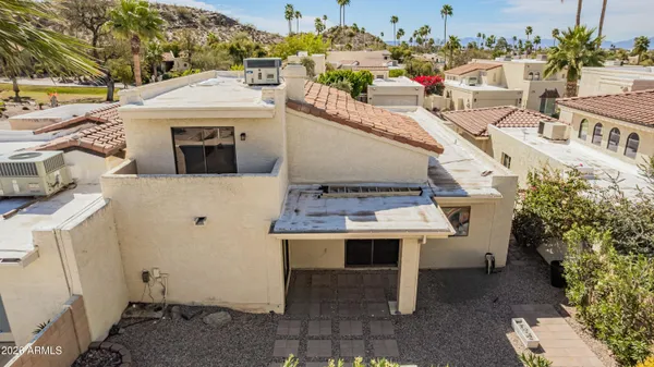 a view of outdoor space with seating