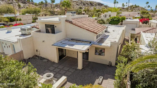 a view of a outdoor space with a mountain