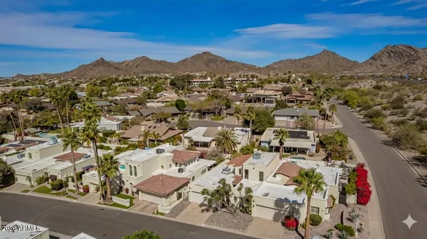 a view of street with sitting area