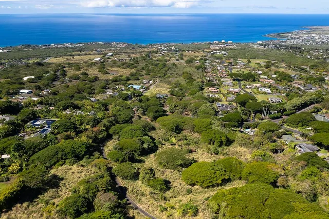 a view of a field with an ocean