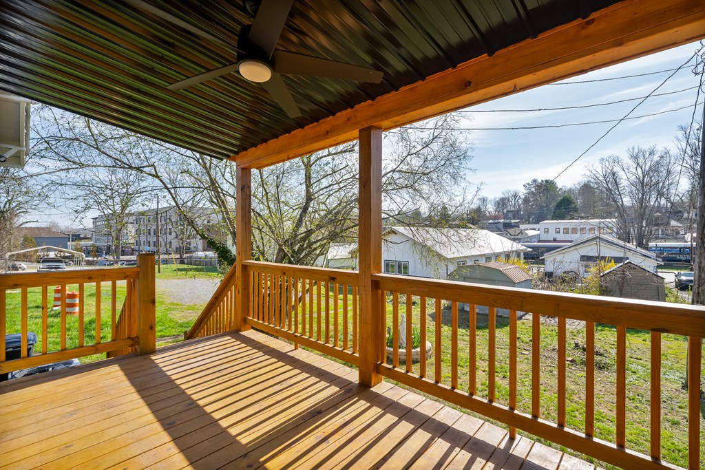 425 West First Street Blue Ridge, GA 30513 - Photo 22 of 33 a view of balcony with wooden floor