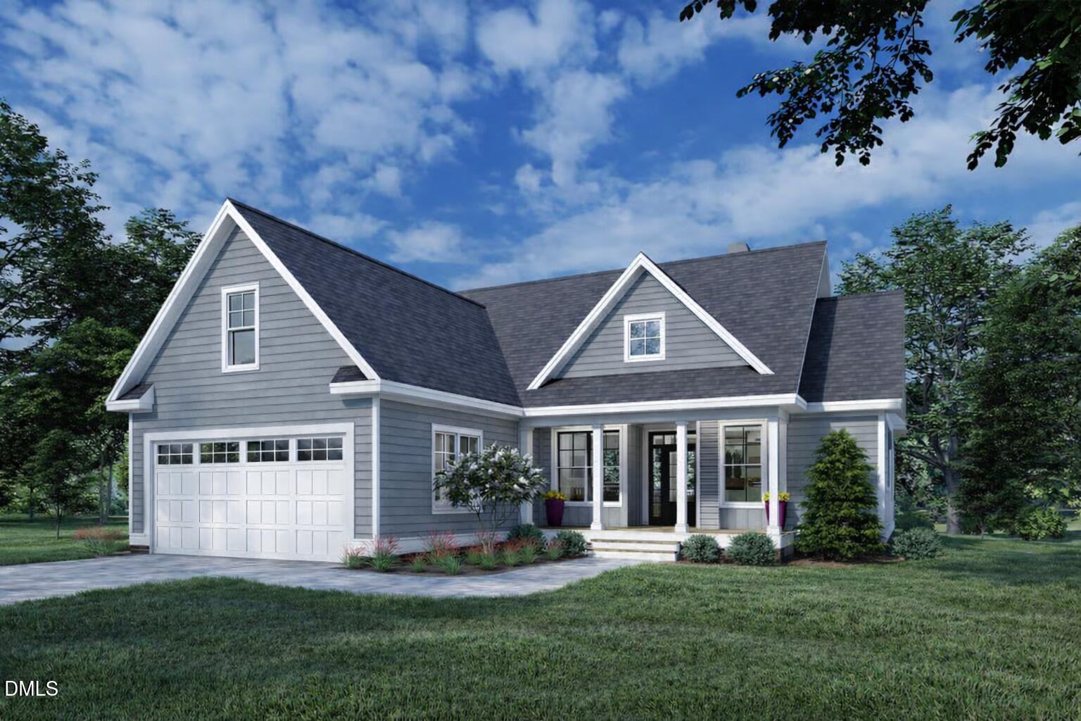 a front view of a house with a yard and porch