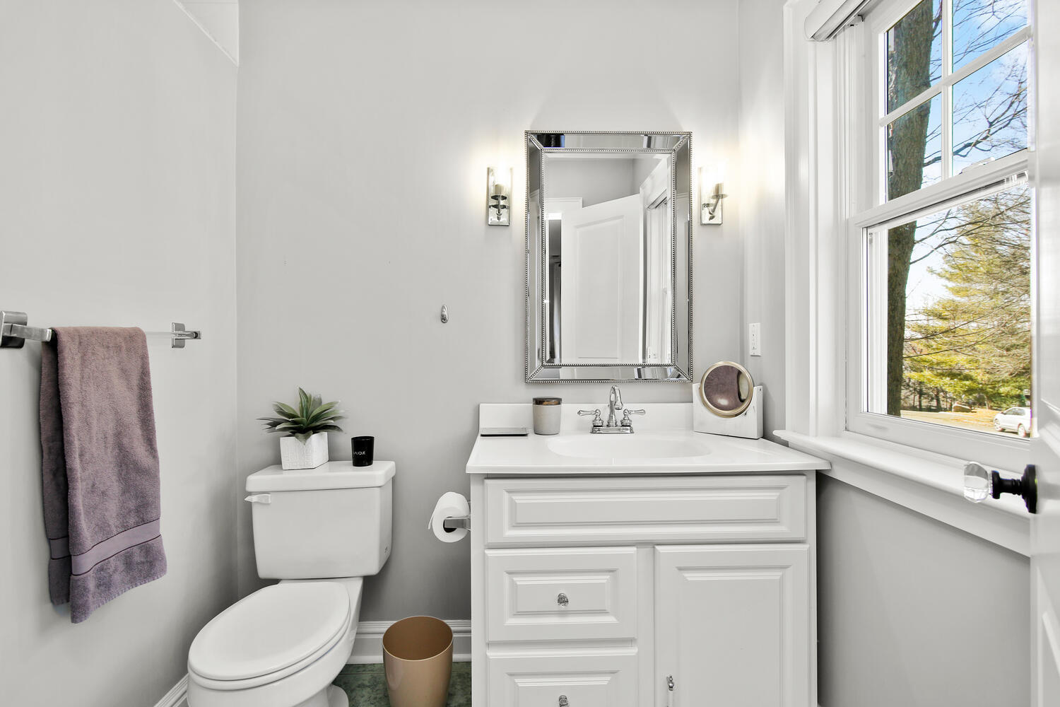 12 Pond Ridge Lane Rowayton, CT 06853 - Photo 22 of 35 a bathroom with a toilet sink vanity tub and mirror