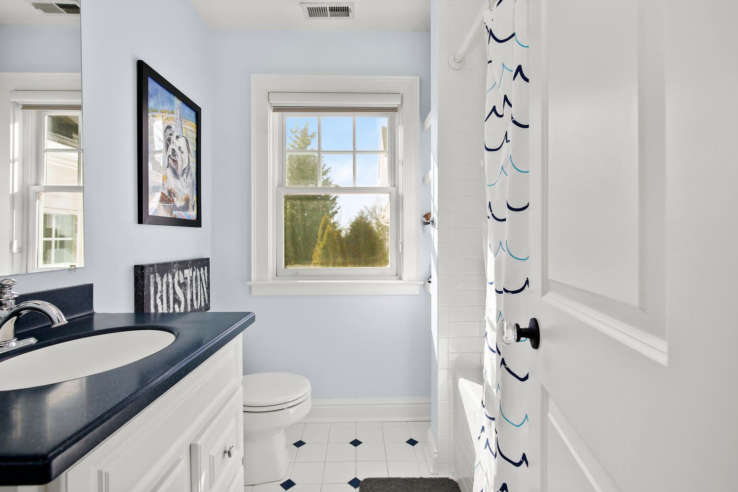 12 Pond Ridge Lane Rowayton, CT 06853 - Photo 24 of 35 a bathroom with a granite countertop sink mirror and a bathtub