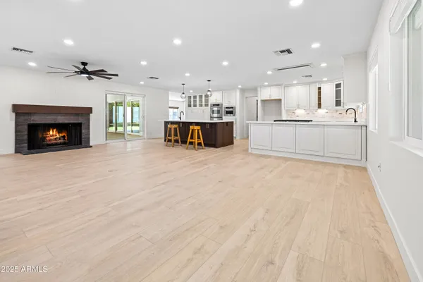 a backyard of a house with lots of green space