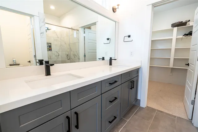 a bathroom with a shower