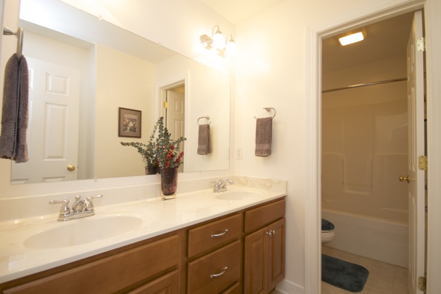 4031 Venable Road Kents Store, VA 23084 - Photo 30 of 47 a bathroom with a granite countertop sink and a mirror