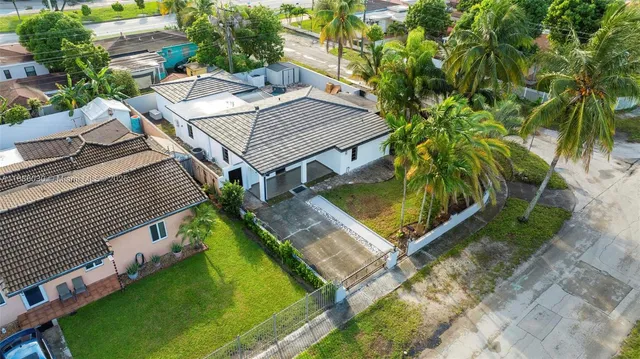 an aerial view of a house