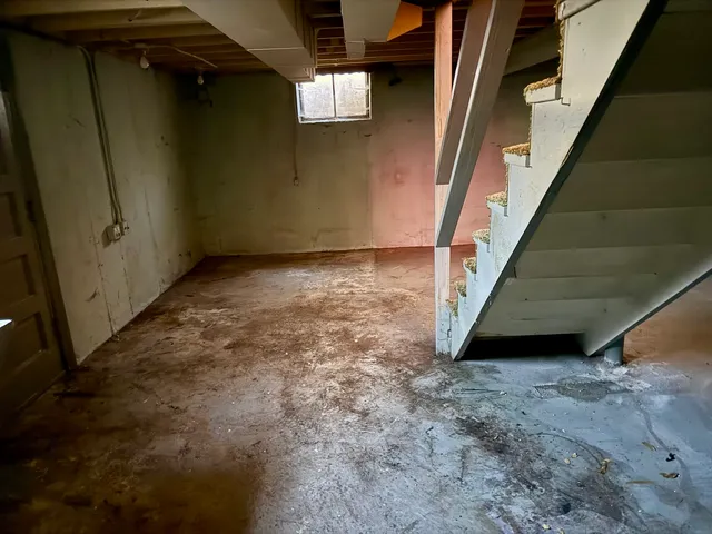 a view of balcony with wooden floor