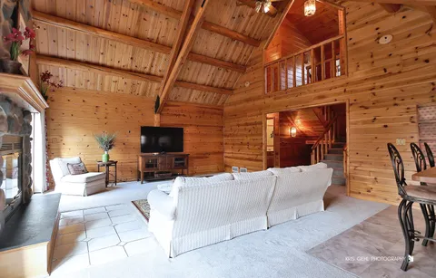 a building outdoor space with patio furniture