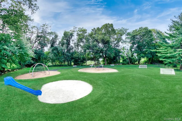 a view of a golf course with a play ground