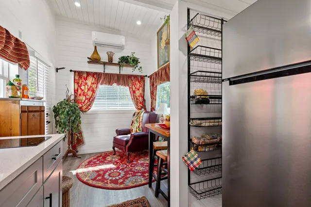 a view of a lake with a mountain