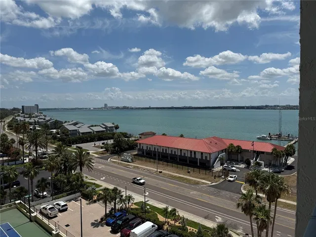 an outdoor space with seating