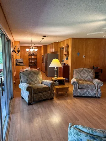 a living room with furniture and a couch