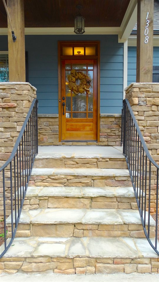 1308 Trinity Circle Raleigh, NC 27607 - Photo 20 of 25 Elegant Stone Steps lead up to the Gracious Entryway of this Beautiful Home! Come on up! Front Steps