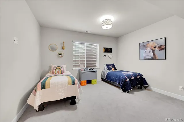 a bedroom with bed and a window