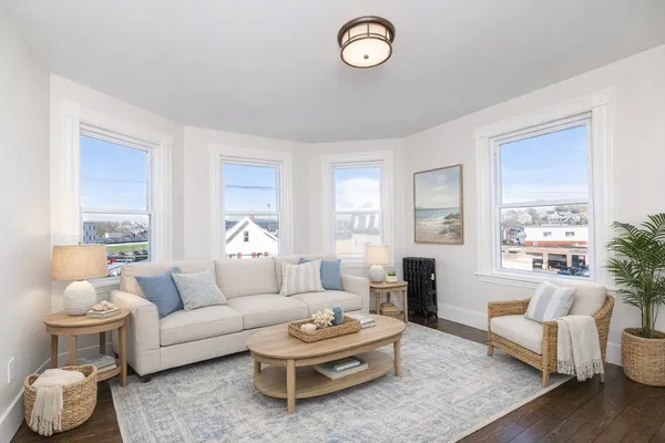 a living room with furniture