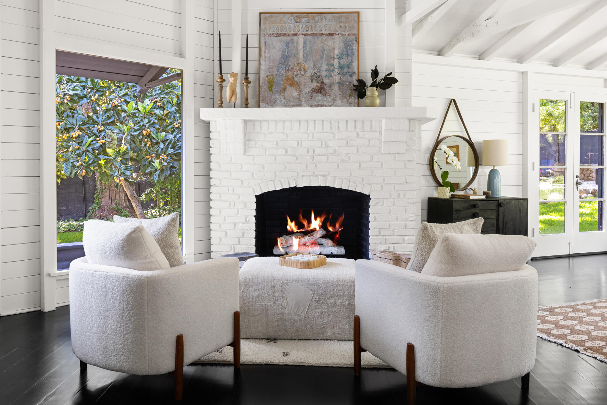 2070 East Valley Road Montecito, CA 93108 - Photo 7 of 34 a living room with furniture and a fireplace