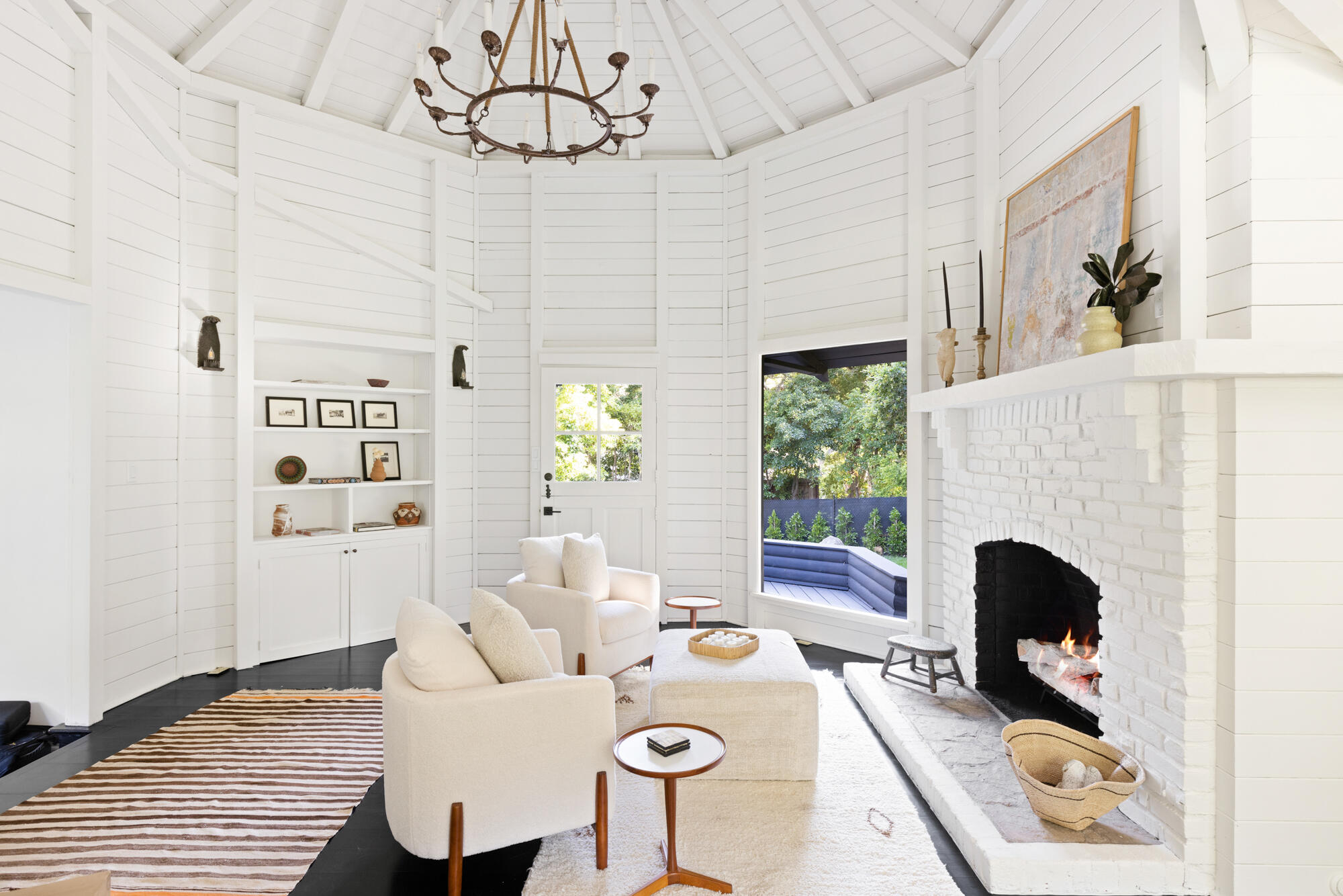 2070 East Valley Road Montecito, CA 93108 - Photo 9 of 34 a living room with furniture and a fireplace