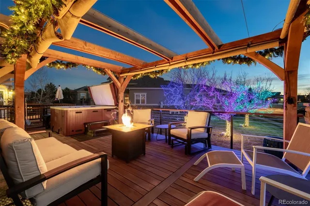 a view of outdoor space with seating