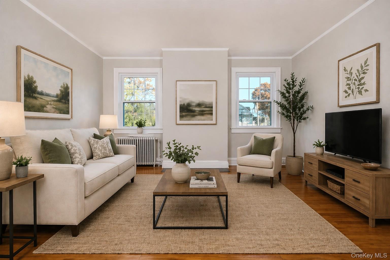 Virtually staged Living Room