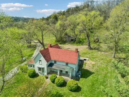an aerial view of a house