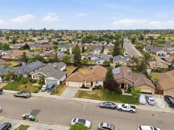 an aerial view of a city