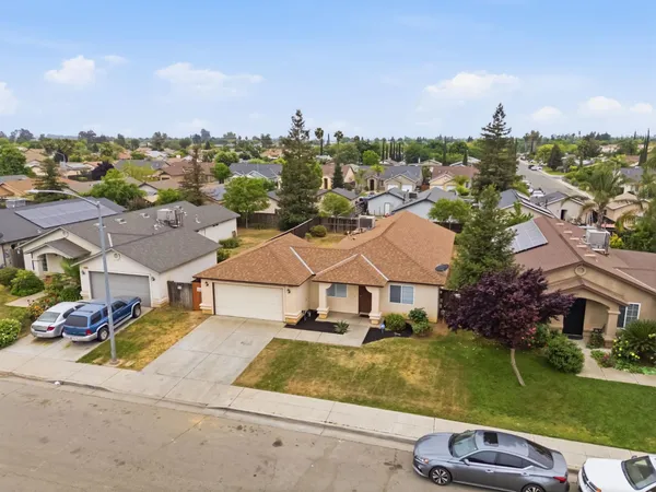 an aerial view of a house