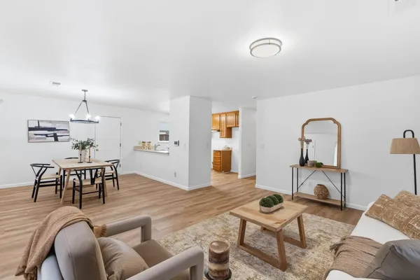 a living room with furniture