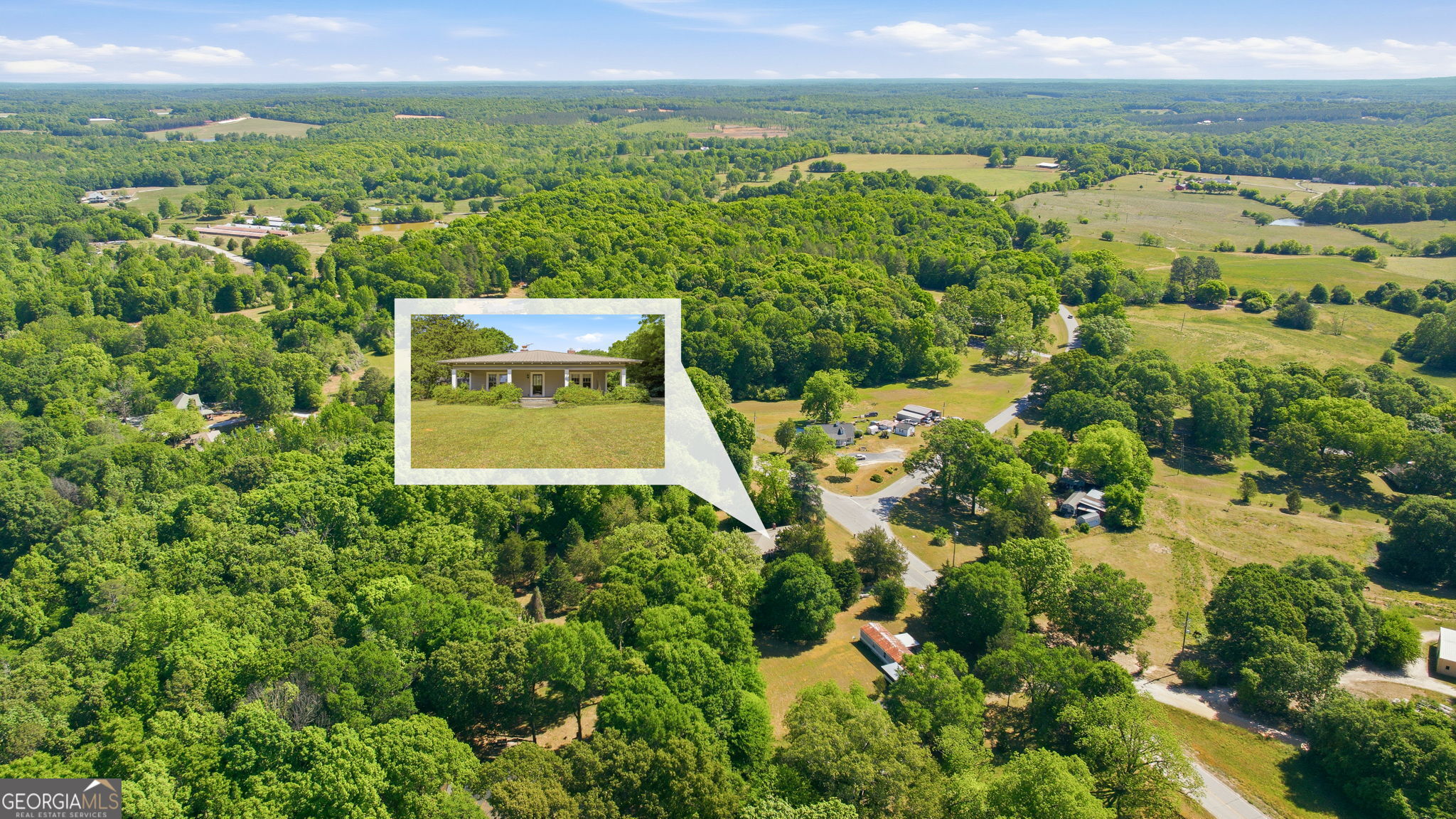 3213 Highway 326 Commerce, GA 30530 - Photo 40 of 40 an aerial view of a house with a yard