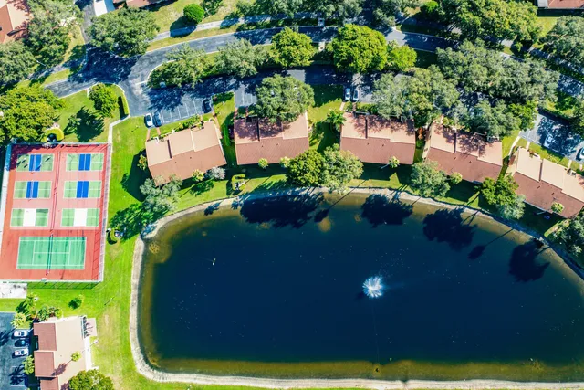 an aerial view of a house