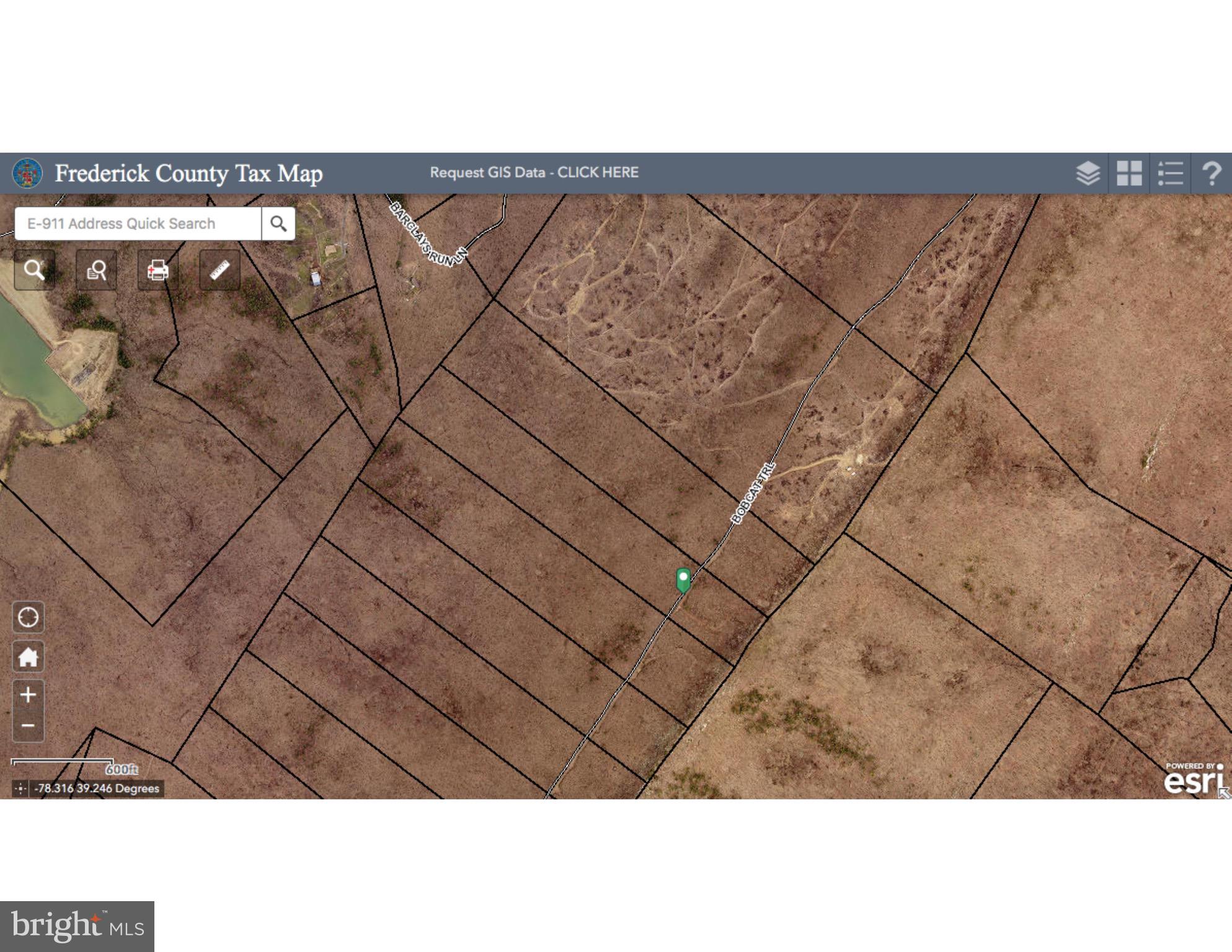 County GIS Map - Green Marker is Lot Location