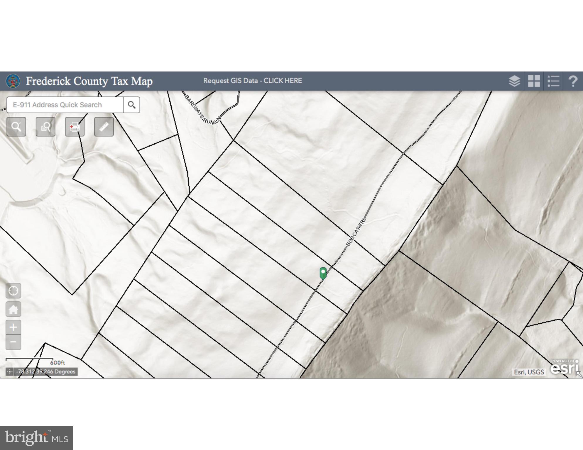 Bobcat Trail Winchester, VA 22602 - Photo 2 of 15 County GIS Map - Green Marker is Lot Location
