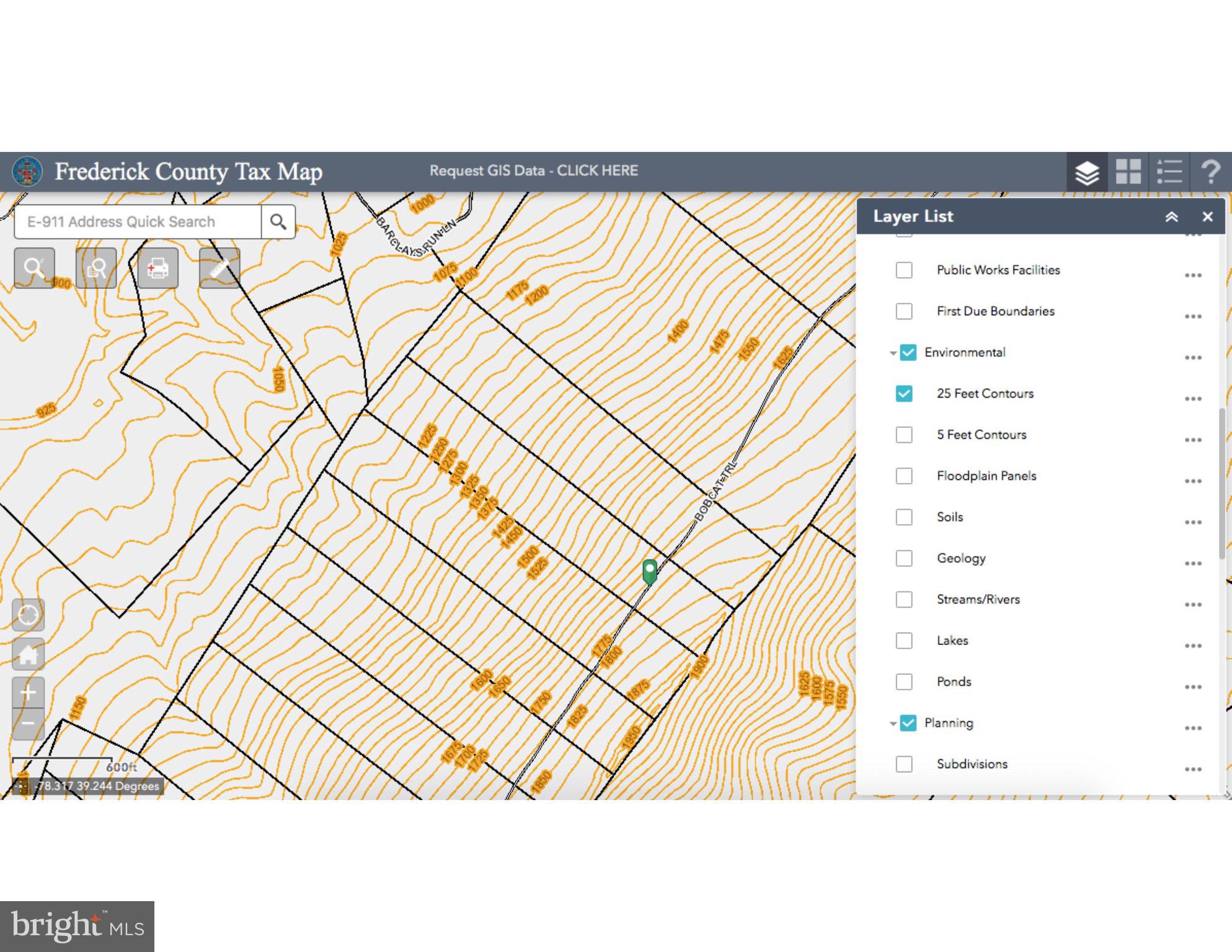 Bobcat Trail Winchester, VA 22602 - Photo 11 of 15 BOBCAT - GIS Map 25 Foot Contours