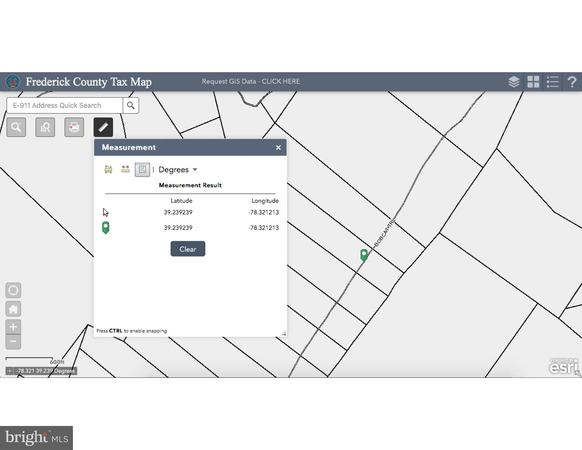 Bobcat Trail Winchester, VA 22602 - Photo 9 of 15 BOBCAT - Longitude and Latitude of Center of Road