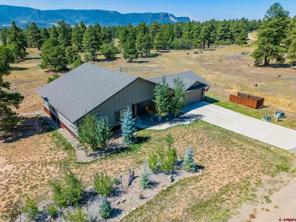 an aerial view of a house