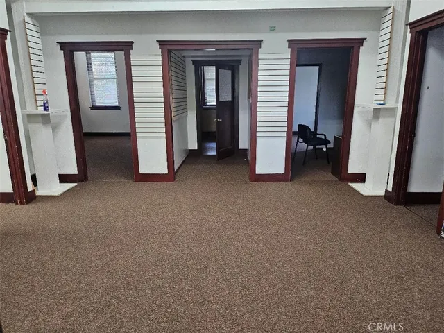 an empty room with closet