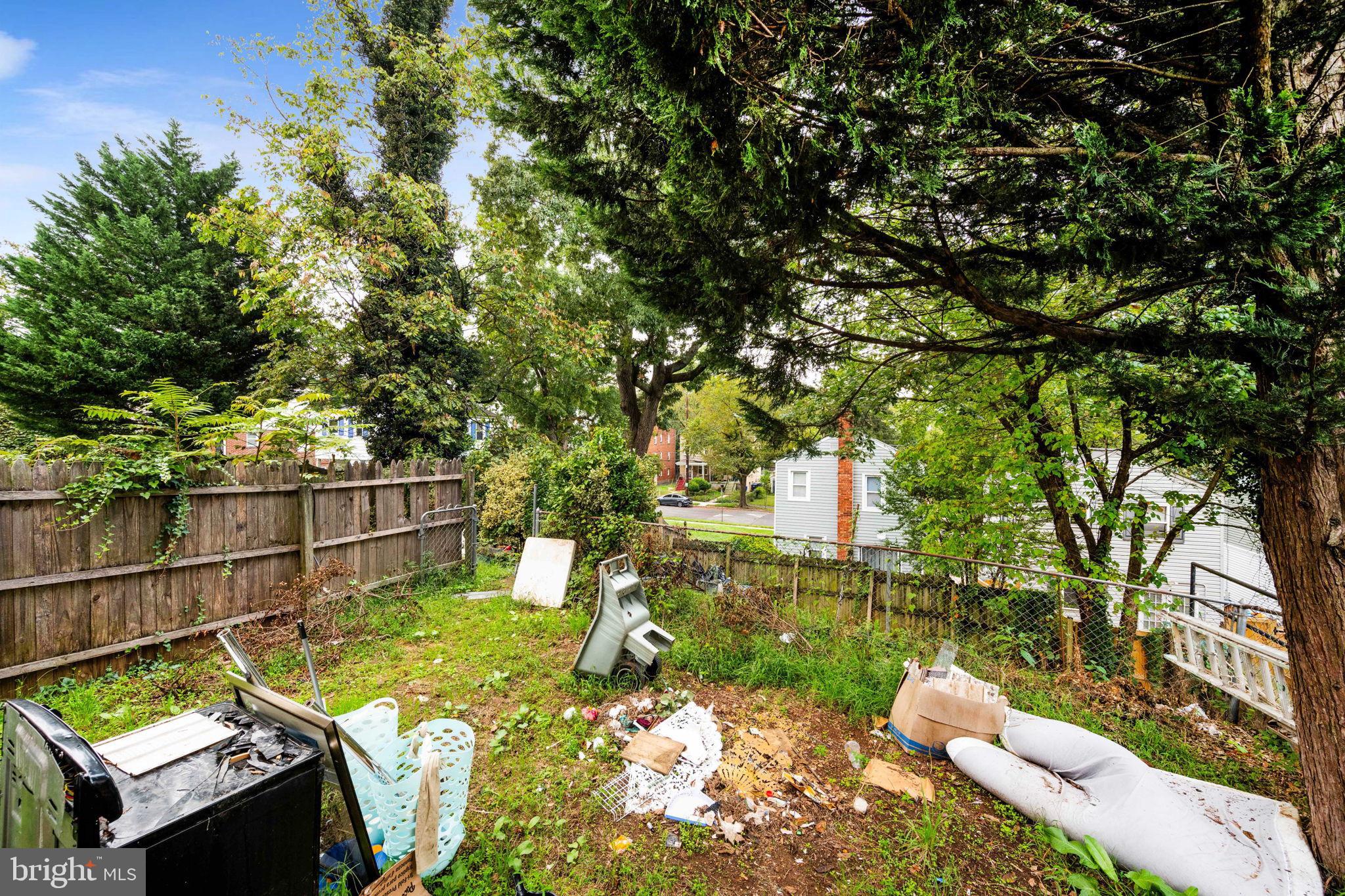 4227 Gault Place Northeast Washington, DC 20019 - Photo 30 of 34 Overgrown yard with scattered debris.
