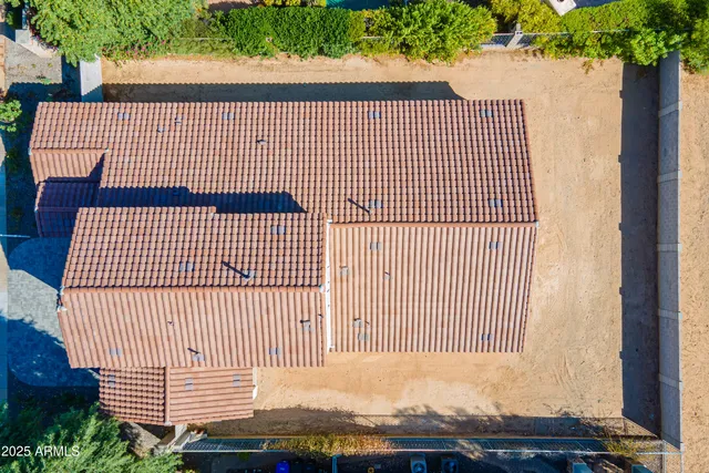 an aerial view of a house
