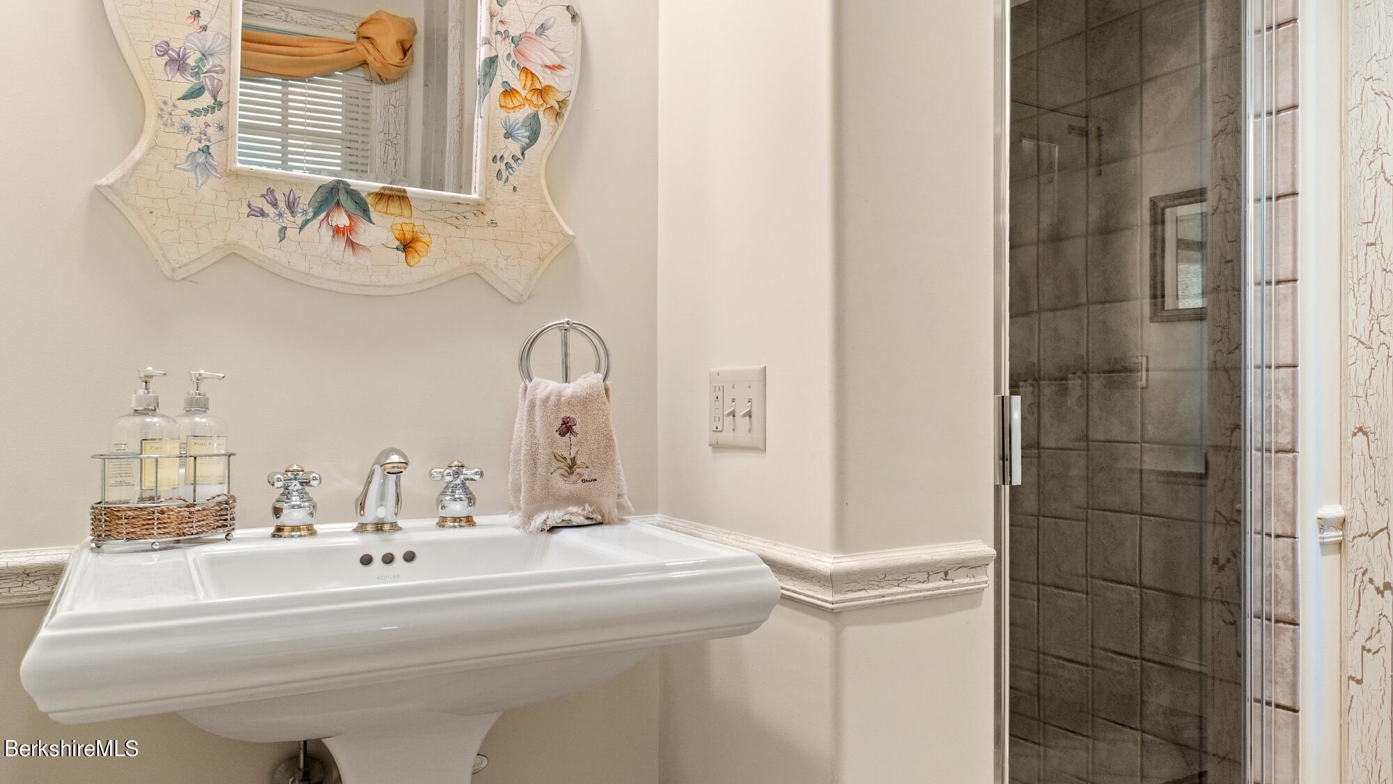 3 West Dale Road Stockbridge, MA 01229 - Photo 25 of 42 a bathroom with a sink and a mirror