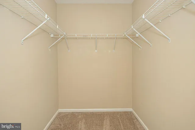 a view of small space with racks on the wall